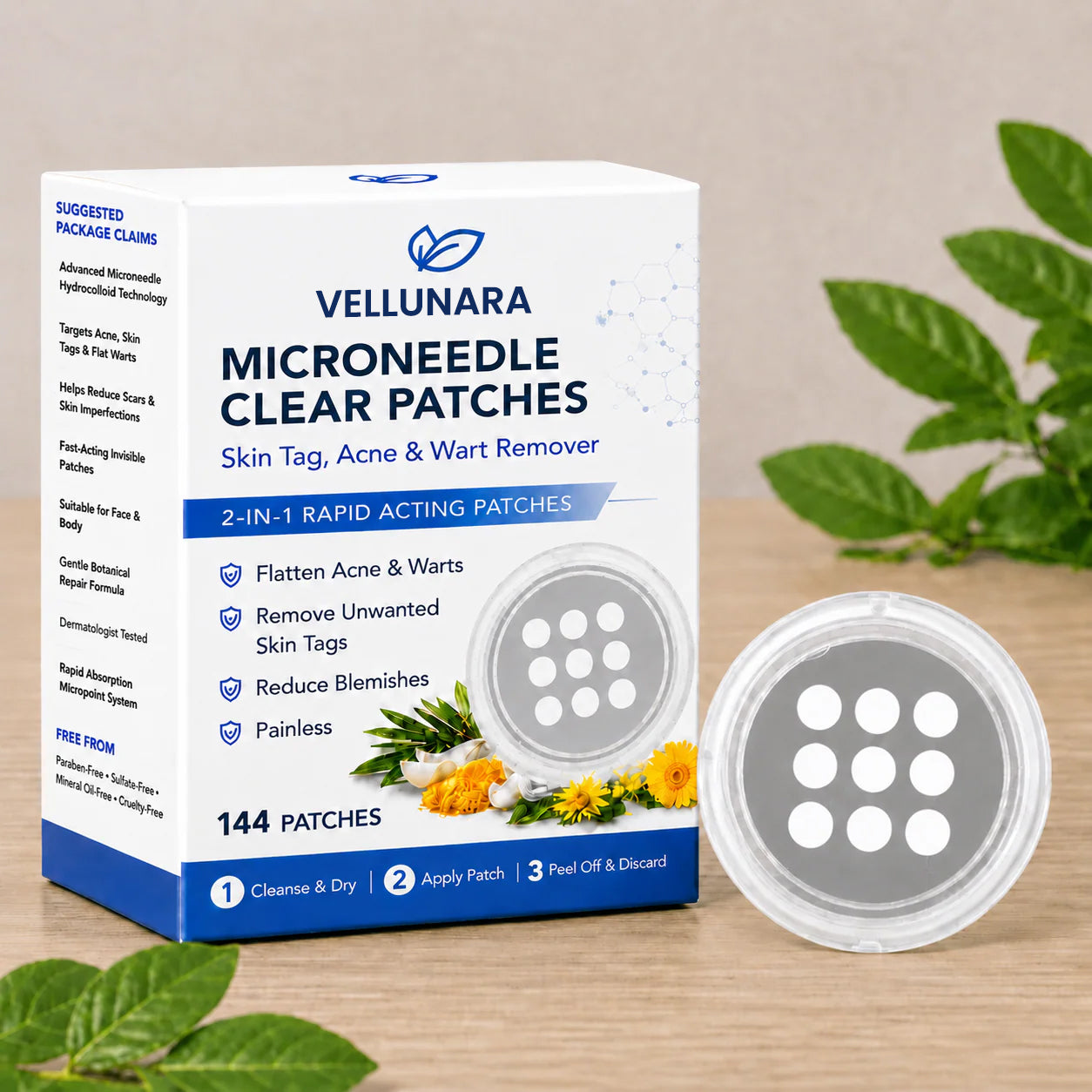 Vellunara®2-in-1 Microneedle & Hydrocolloid Patch🍀|